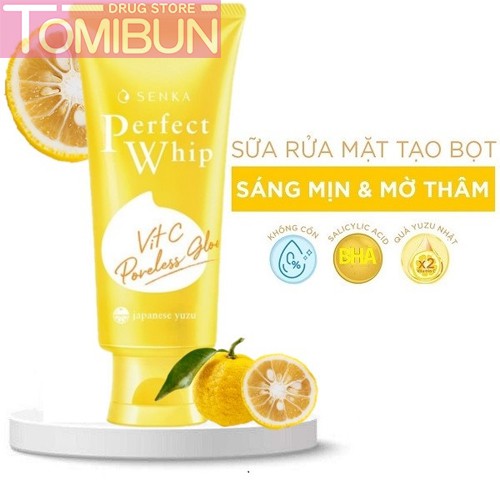 SỮA RỬA MẶT DƯỠNG TRẮNG SENKA PERFECT WHIP VIT C PORELESS GLOW 100G